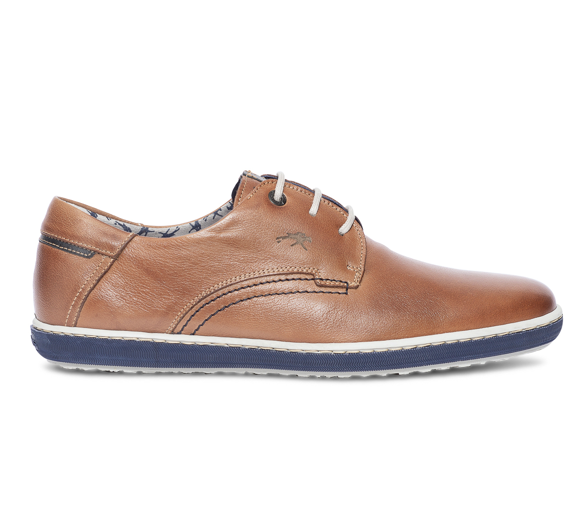 Derby confort FLUCHOS cognac en cuir velours