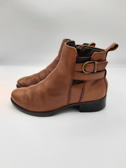BOTTINES en cuir cognac Lily Mood - Seconde main