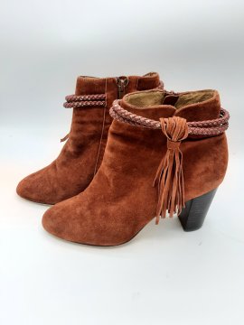 bottines à talons velours de seconde main