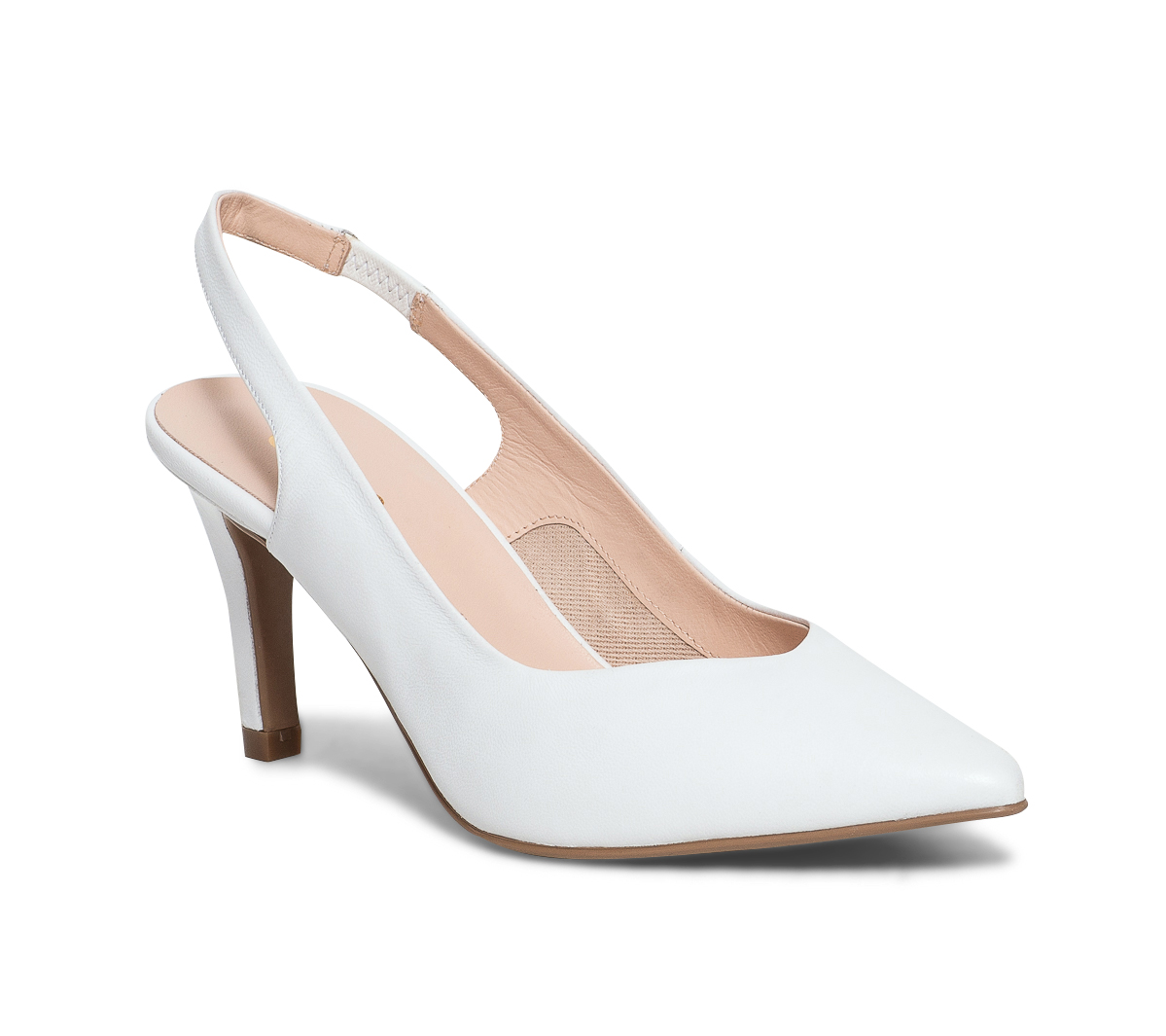Slingback blanche en cuir