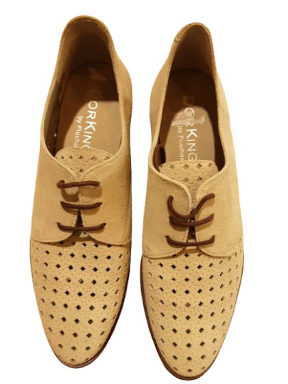 Derbies beige en cuir velours DORKING de seconde main
