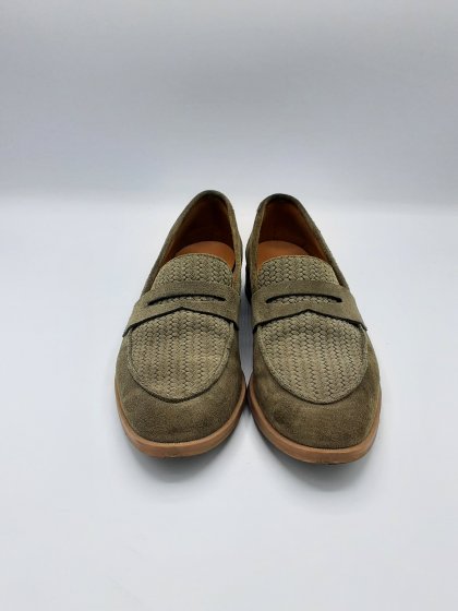 Mocassins vert cuir velours ERAM FLEX T39 de seconde main