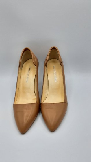 escarpins cuir camel de seconde main