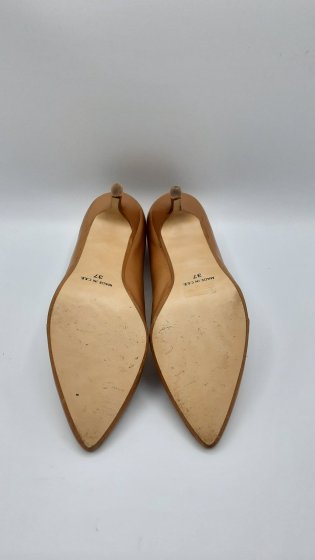 escarpins cuir camel de seconde main