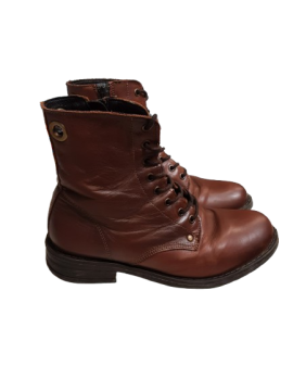 Boots à lacet en cuir cognac - ERAM T39 de seconde main