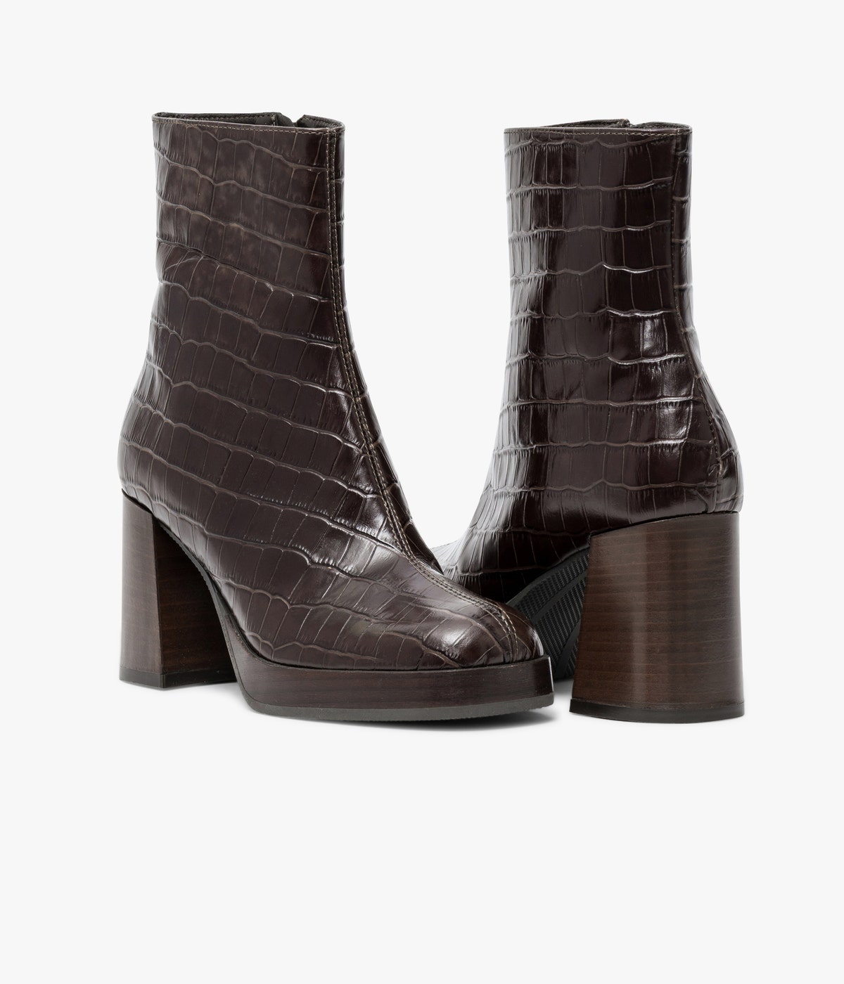 BOOTS EDITH CROCO MARRON