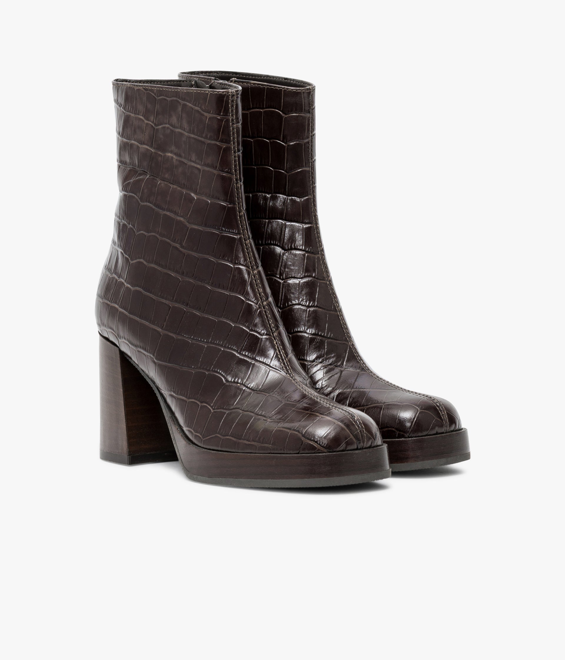 BOOTS EDITH CROCO MARRON