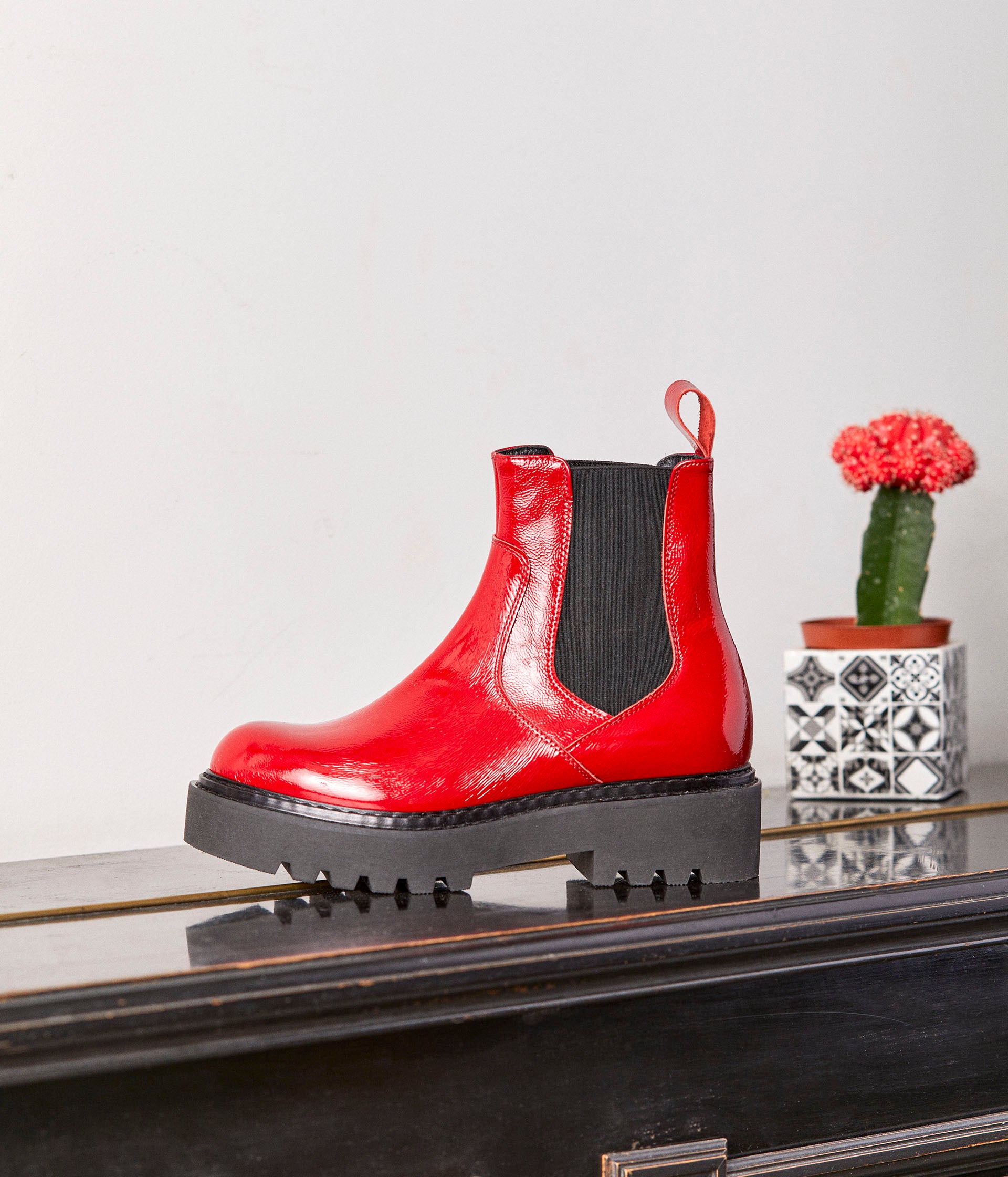 BOOTS NADEGE ROUGE