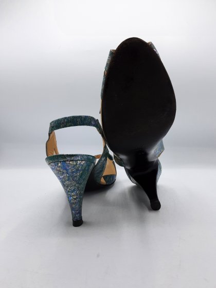 Sandales  à talons SOULIERS EVELINS verts de seconde main