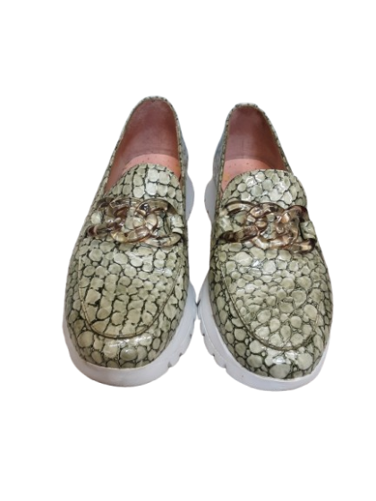 Mocassins vert motif croco maxi bijoux -WONDERS- T37 de seconde main
