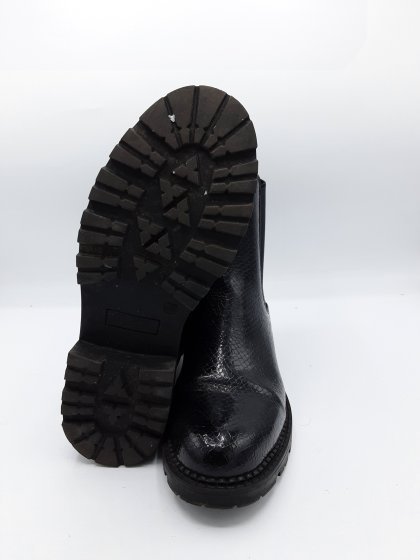 bottines plates texto noire vernis de seconde chance