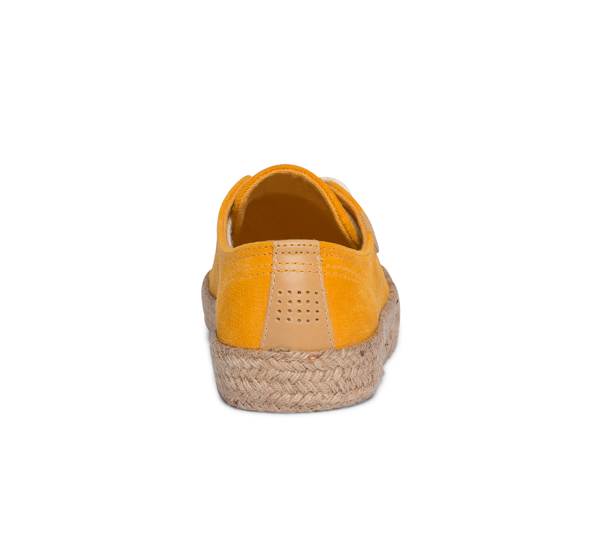 Tennis TBS jaune en cuir velours embossé