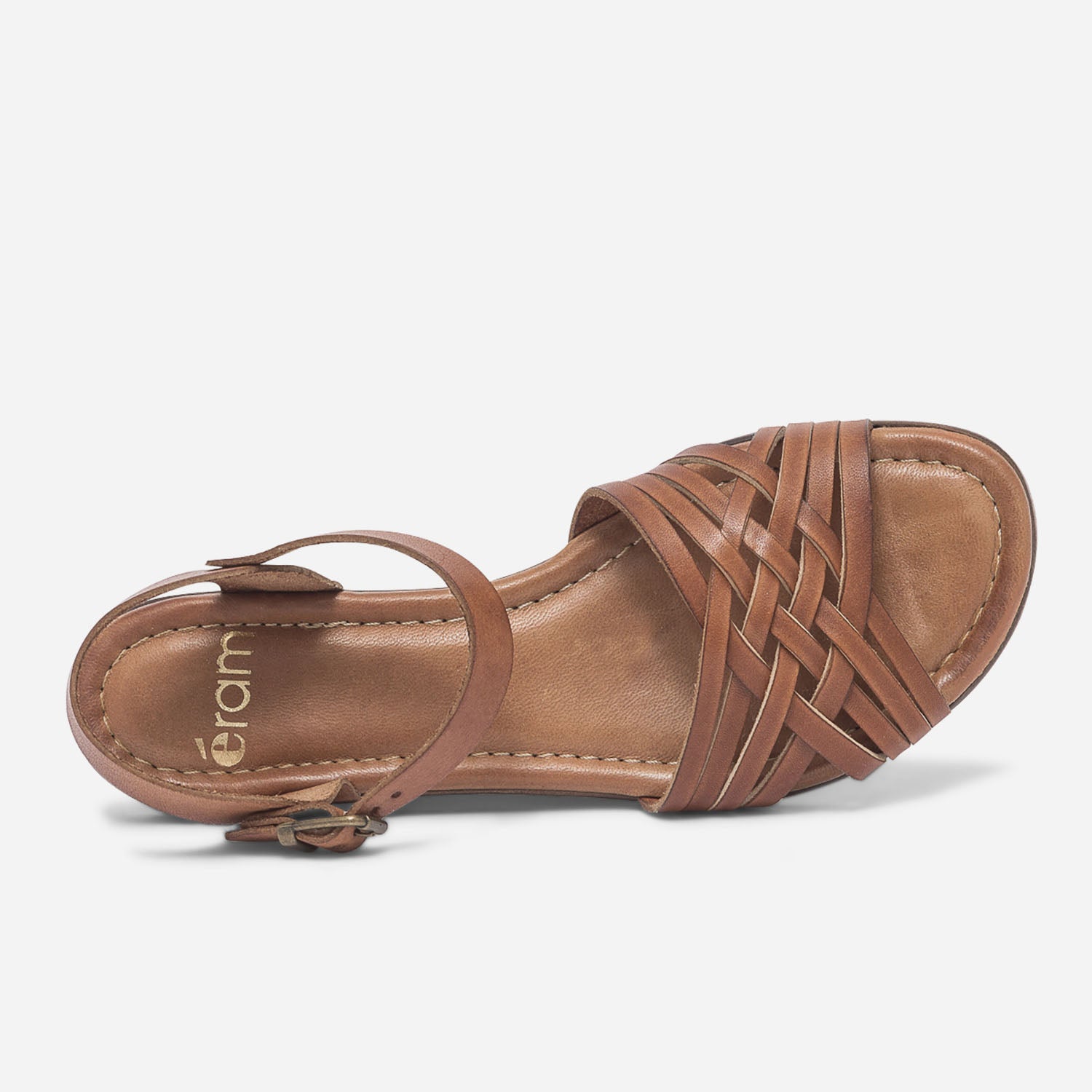 Sandale cognac en cuir