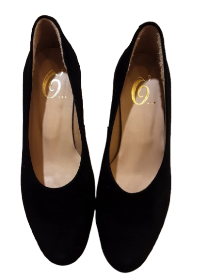 Escarpin en cuir velours noir de seconde main