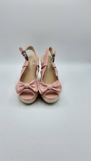 Paire de compensé rose vernis de seconde main