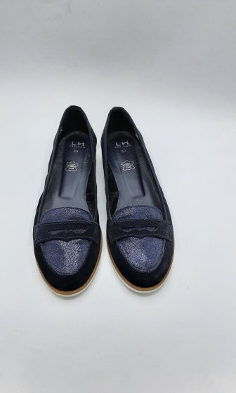 MOCCASSIN VELOUR BLEU