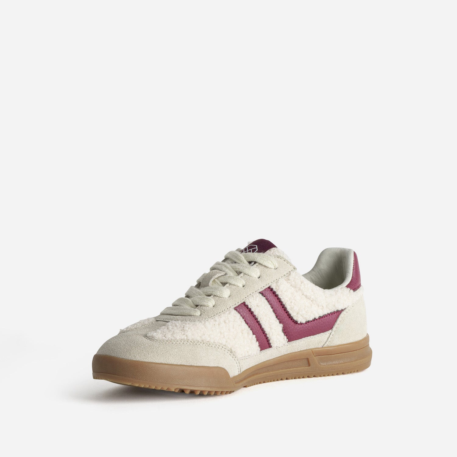 BASKET PERLA. BEIGE/BORDEAUX
