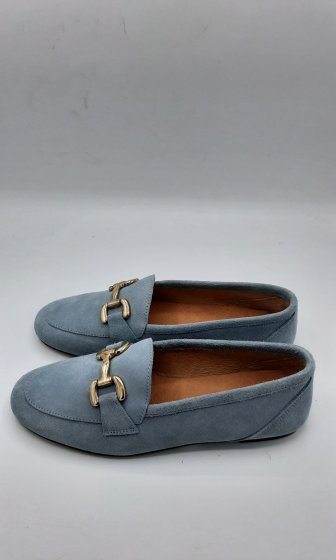 Mocassin en velours bleu