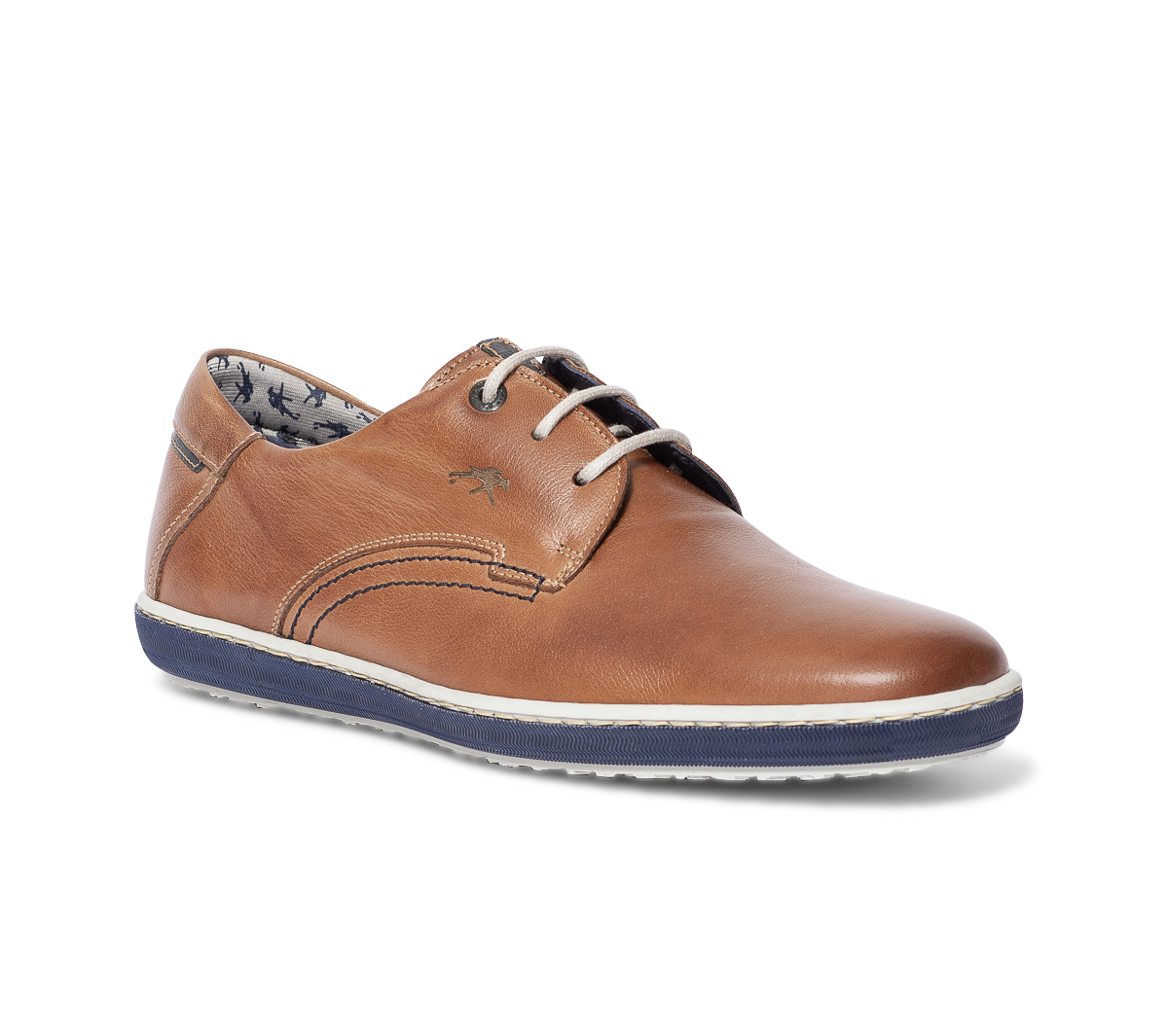 Derby confort FLUCHOS cognac en cuir velours