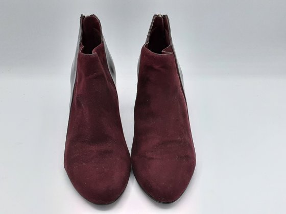 Boots à talon bordeaux de seconde main