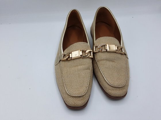 mocassin beige et doré de seconde main