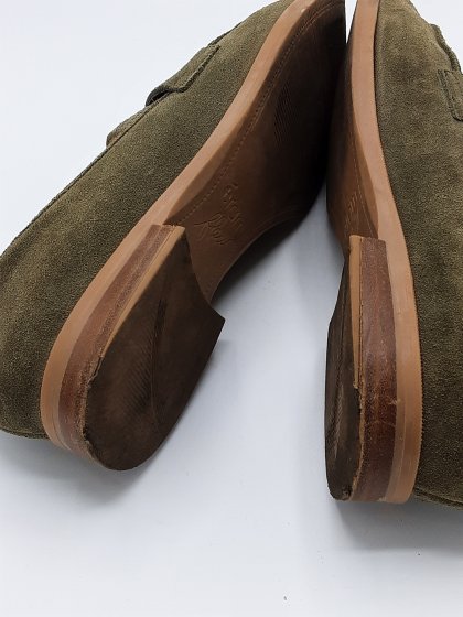 Mocassins vert cuir velours ERAM FLEX T39 de seconde main