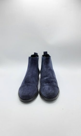 bottine en velours bleue