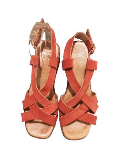 Sandales compensées terracotta ERAM De Seconde Main