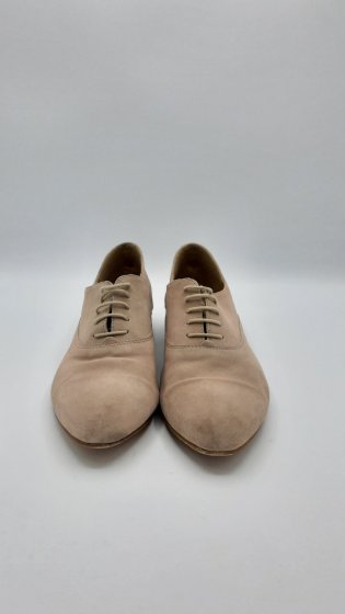 Richelieu velours beige de seconde main