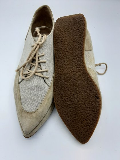 derbies compensées pointues beige Florence Kooijman  de seconde main