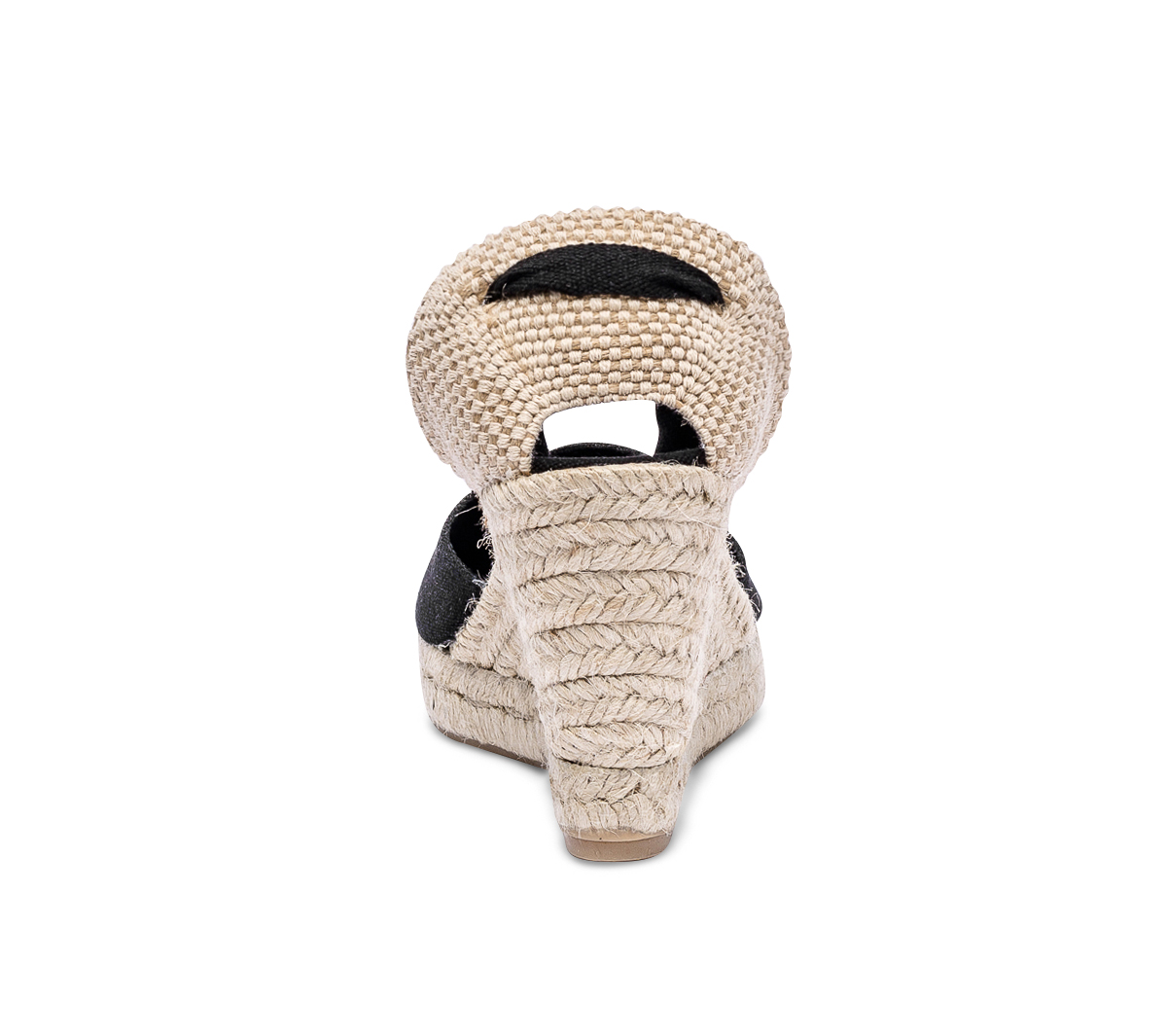 Espadrille compensée noire en toile