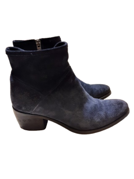 bottine bleu marine en cuir velours MINKA de seconde main