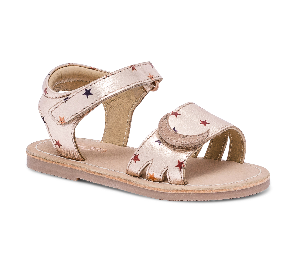 Sandale rose cuivré à étoiles à scratchs