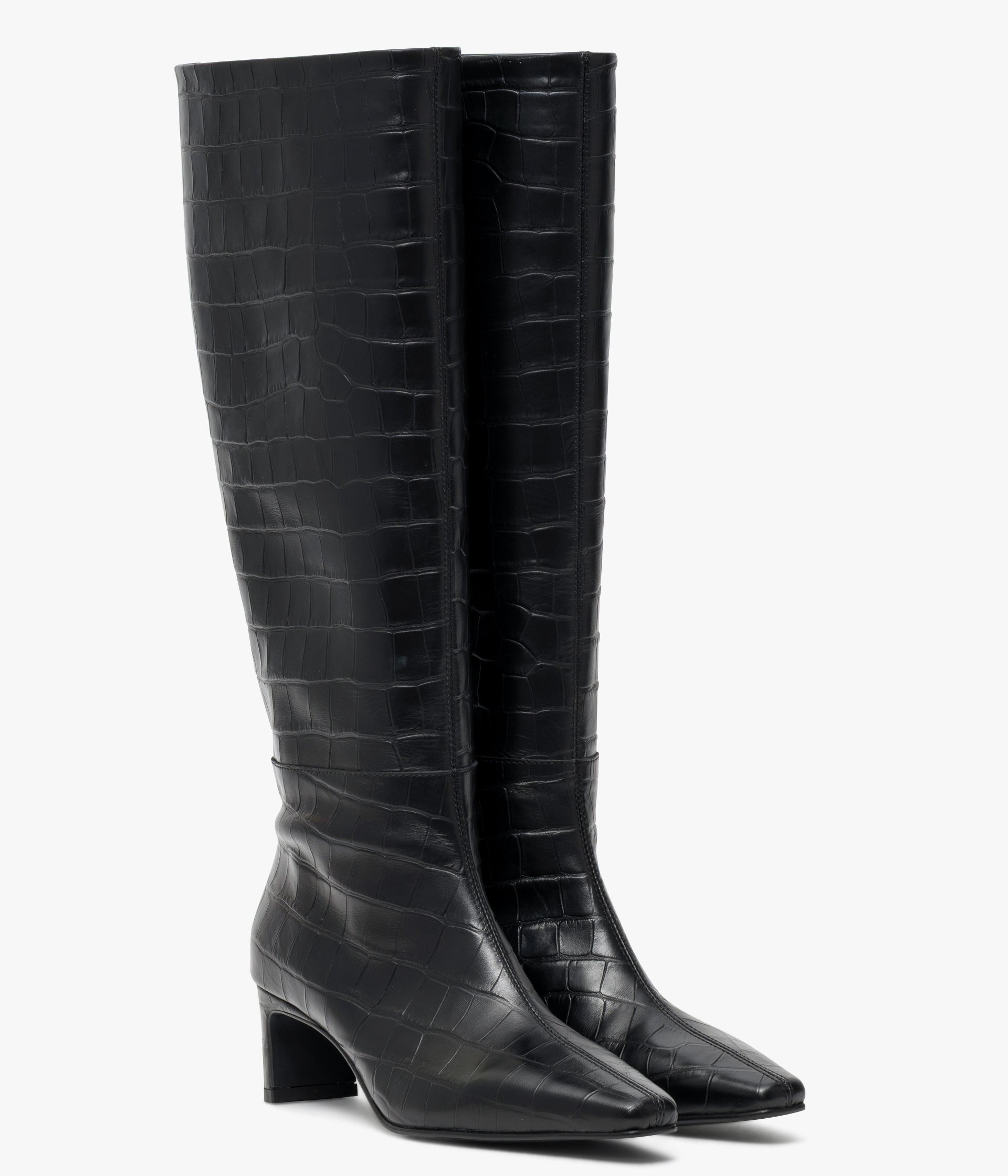 BOTTE INDIRA CROCO NOIR