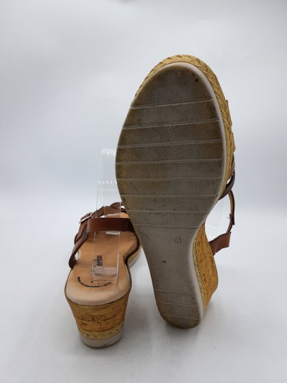 Sandales compensées JORDANA camel de seconde main