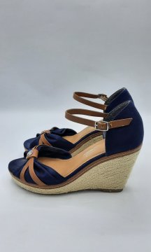 Sandales compensées Tom Taylor bleu de seconde main