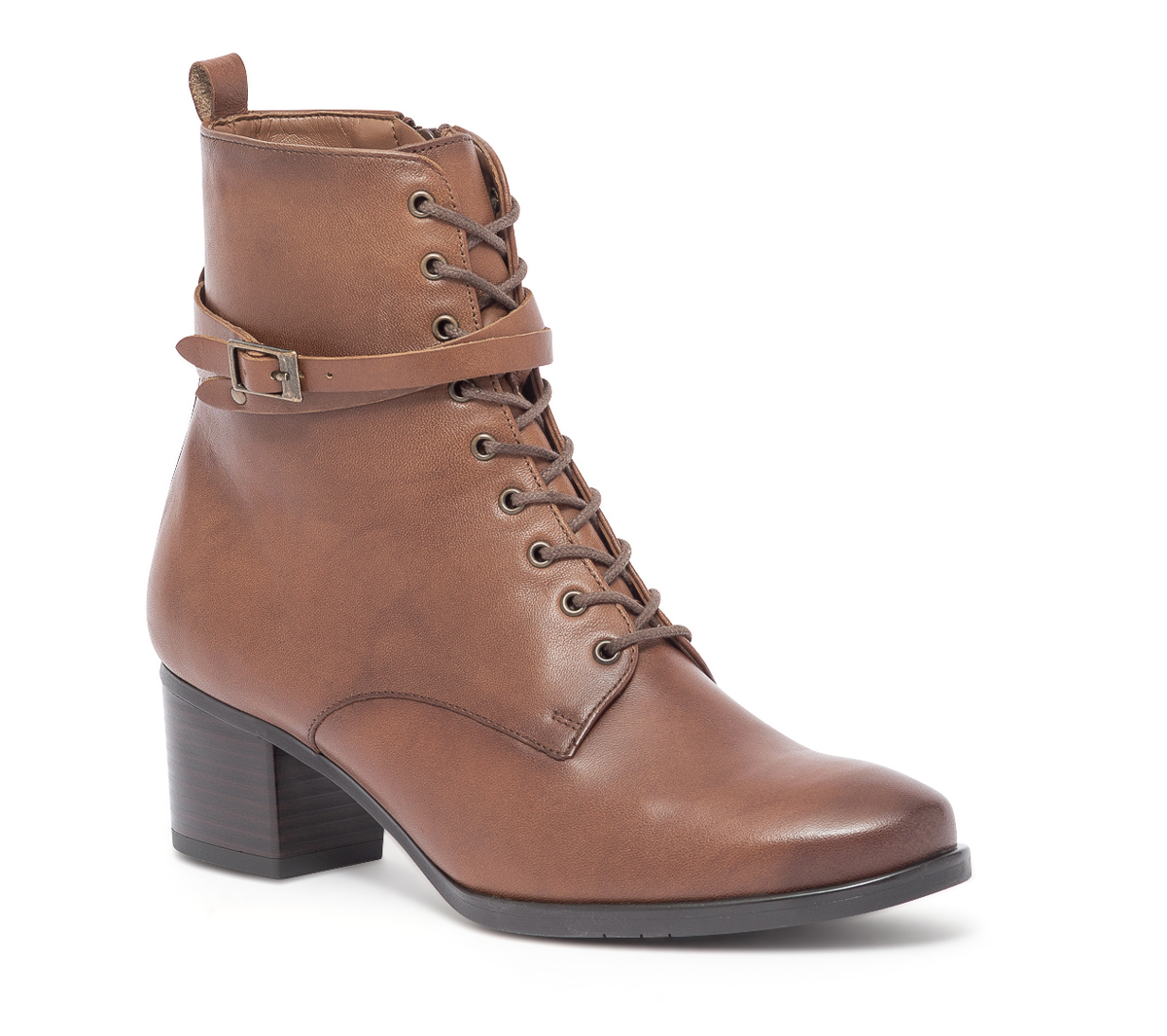 Bottine ERAM FLEX cognac en cuir
