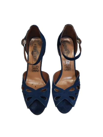Sandale bleu roi et or - EVALINDA T38 de seconde main