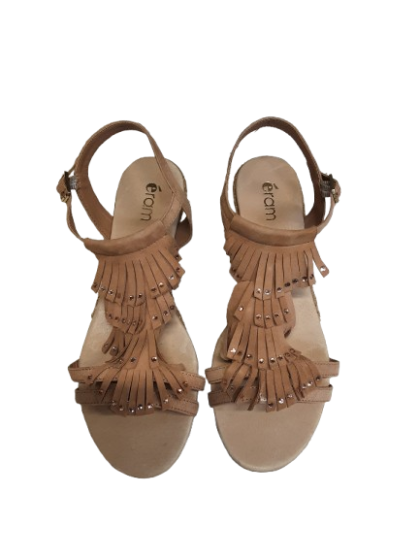 Sandales petit talon compensés -Cuir Beige - ERAM T39 de seconde main