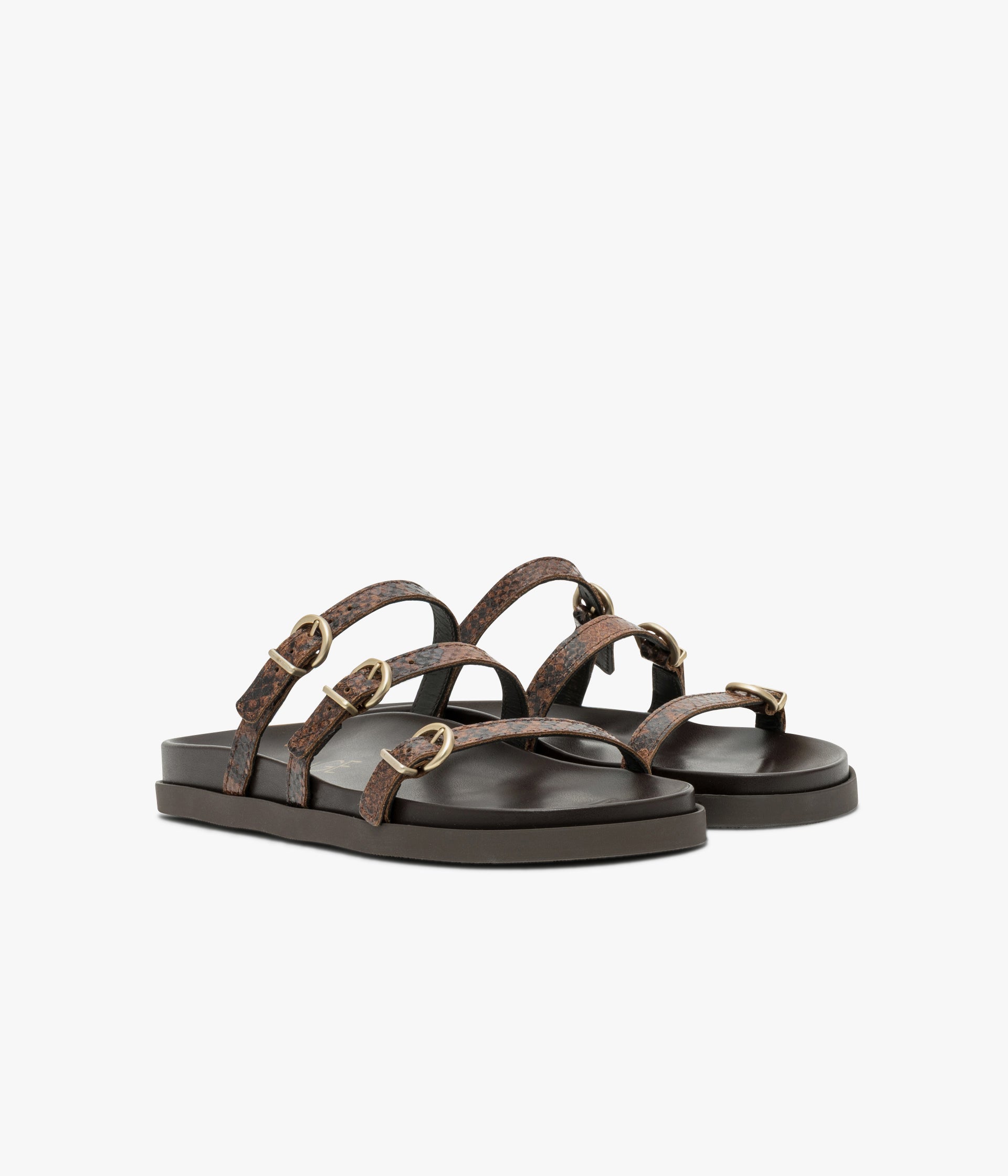 SANDALE WAANDA PYTHON MARRON