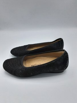 BALLERINE EN PYTHON NOIR EN CUIR COFORTISSIMO DE SECONDE MAIN
