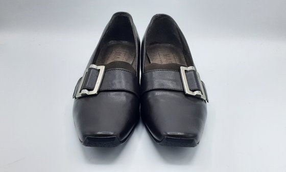 Mocassins à talon en cuir marron de seconde main