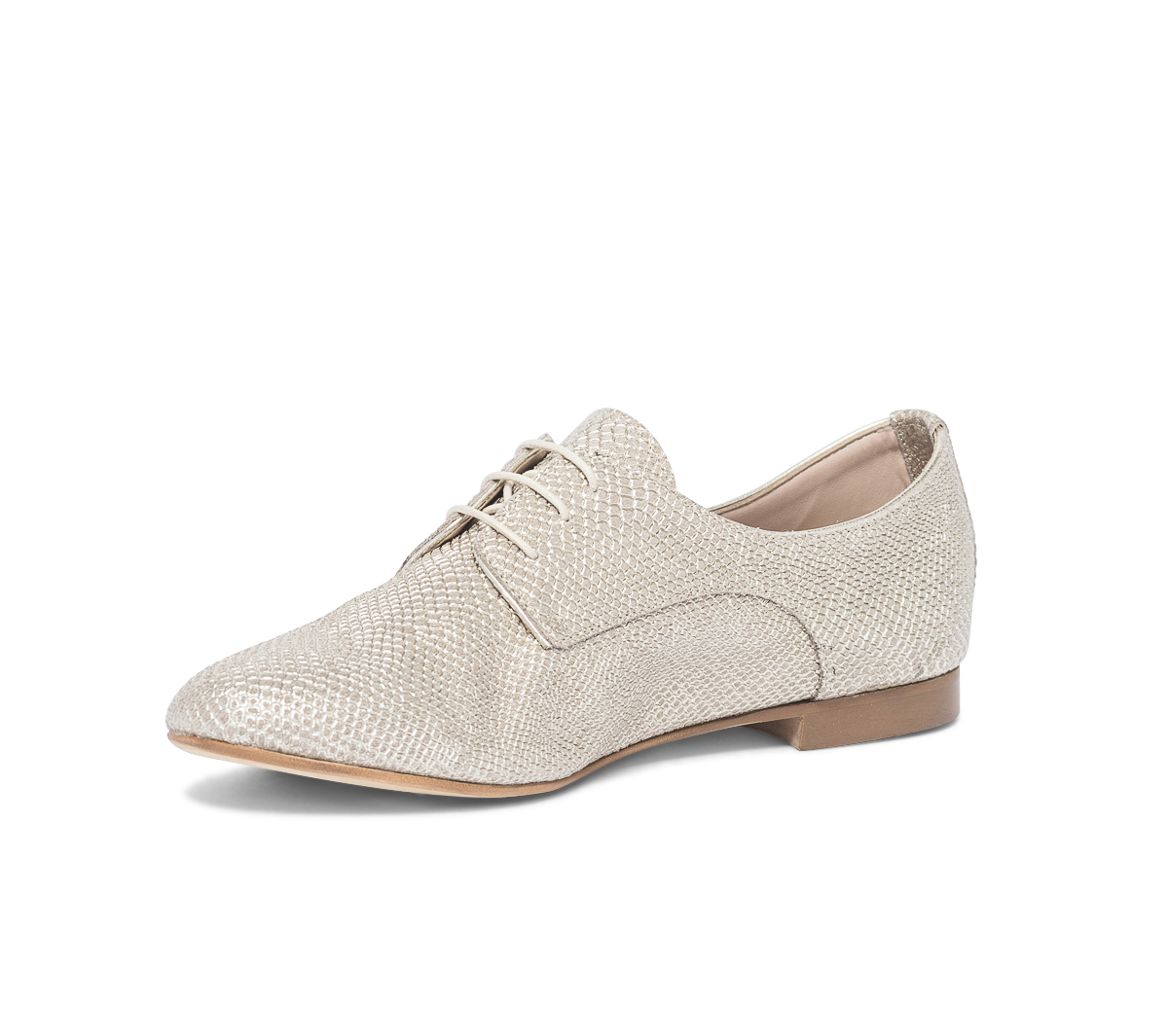 Derby or en cuir embossé python