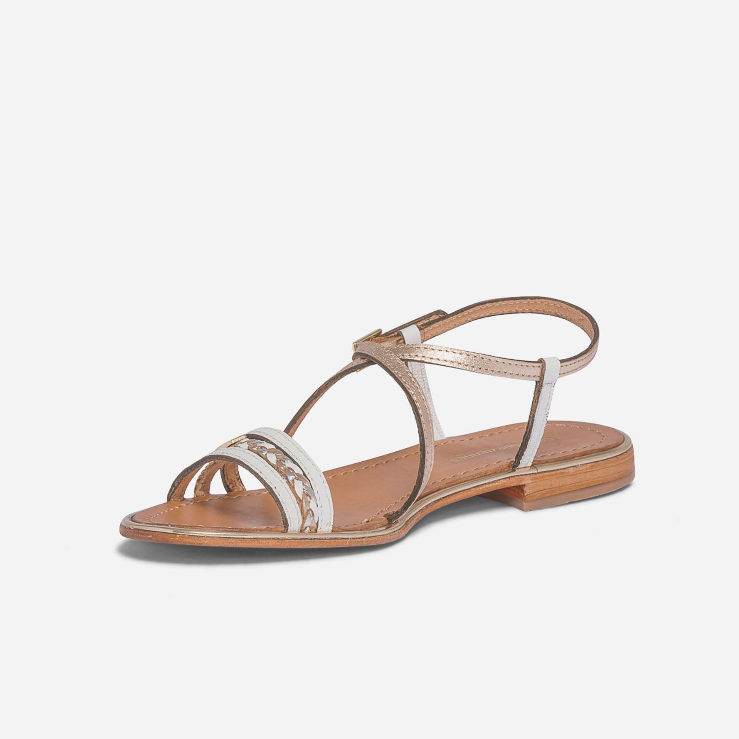Sandales TROPEZIENNES blanches et dorées
