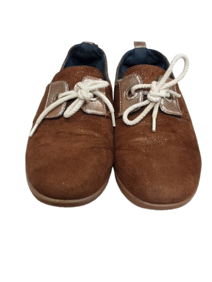 Armistice en cuir velours cognac/paillette T39 de seconde main