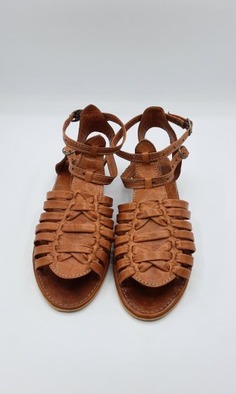 Sandales marron en cuir seconde main
