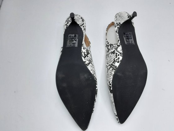 Escarpins sling back GEMO python noirs et blancs de seconde main