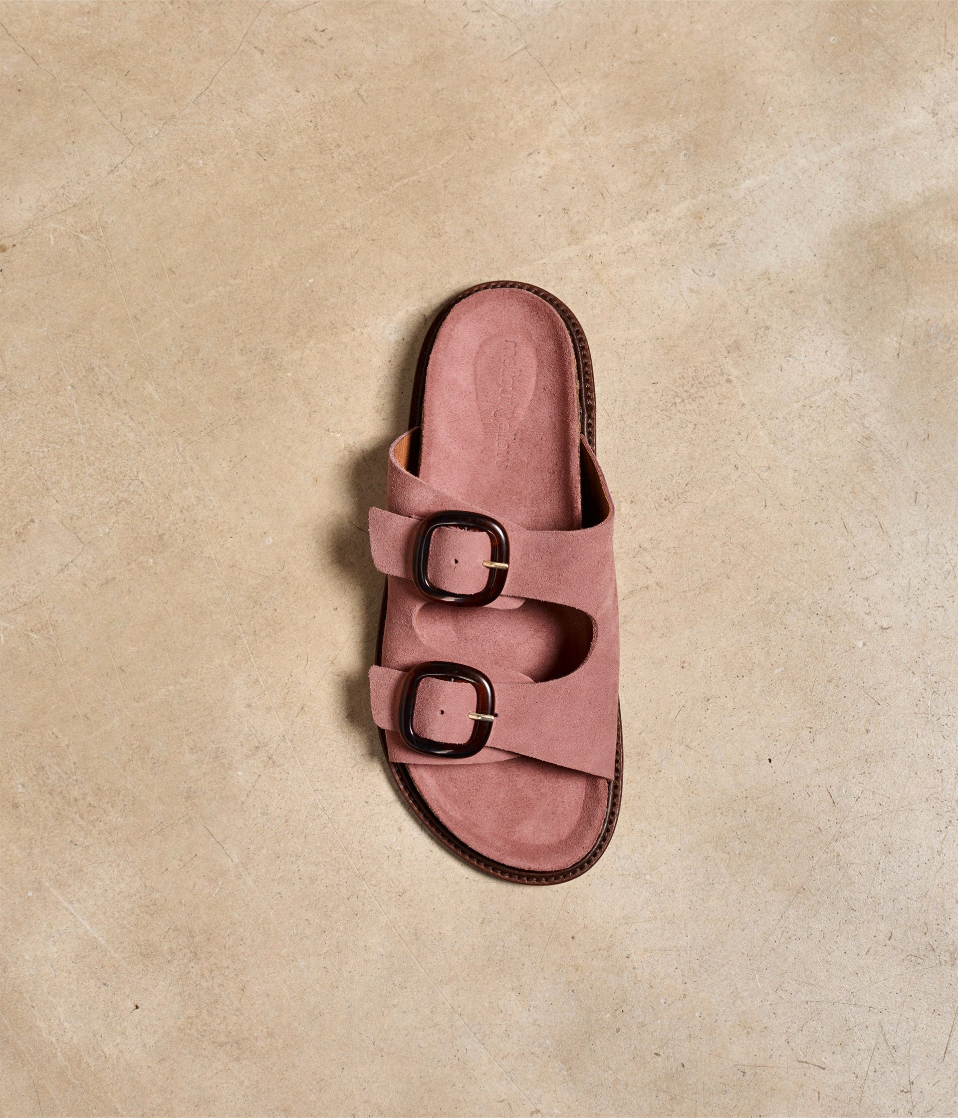 SANDALE PLATE JADE VIEUX ROSE