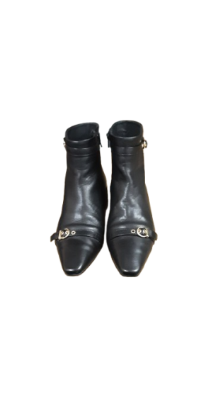 bottines cuir noir zipper pointure 38