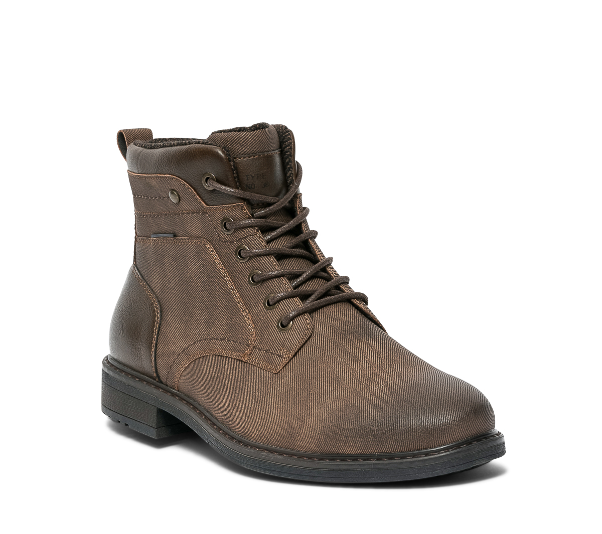 Boots à lacet marron rainuré